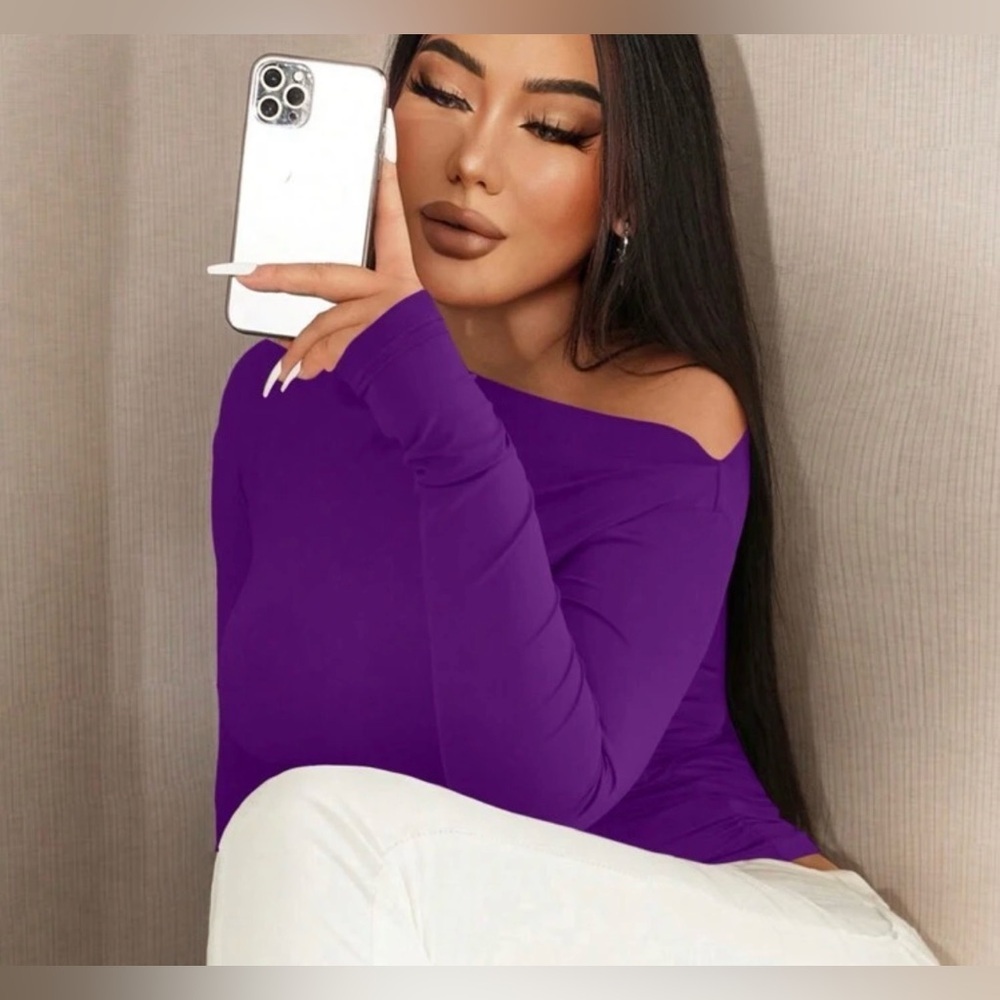Purple Long Sleeve Top - Picture 3 of 5